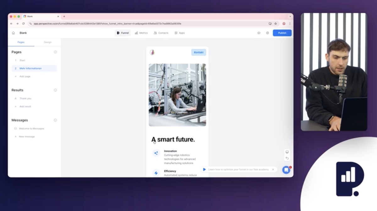 Landing Page in 3 Klicks