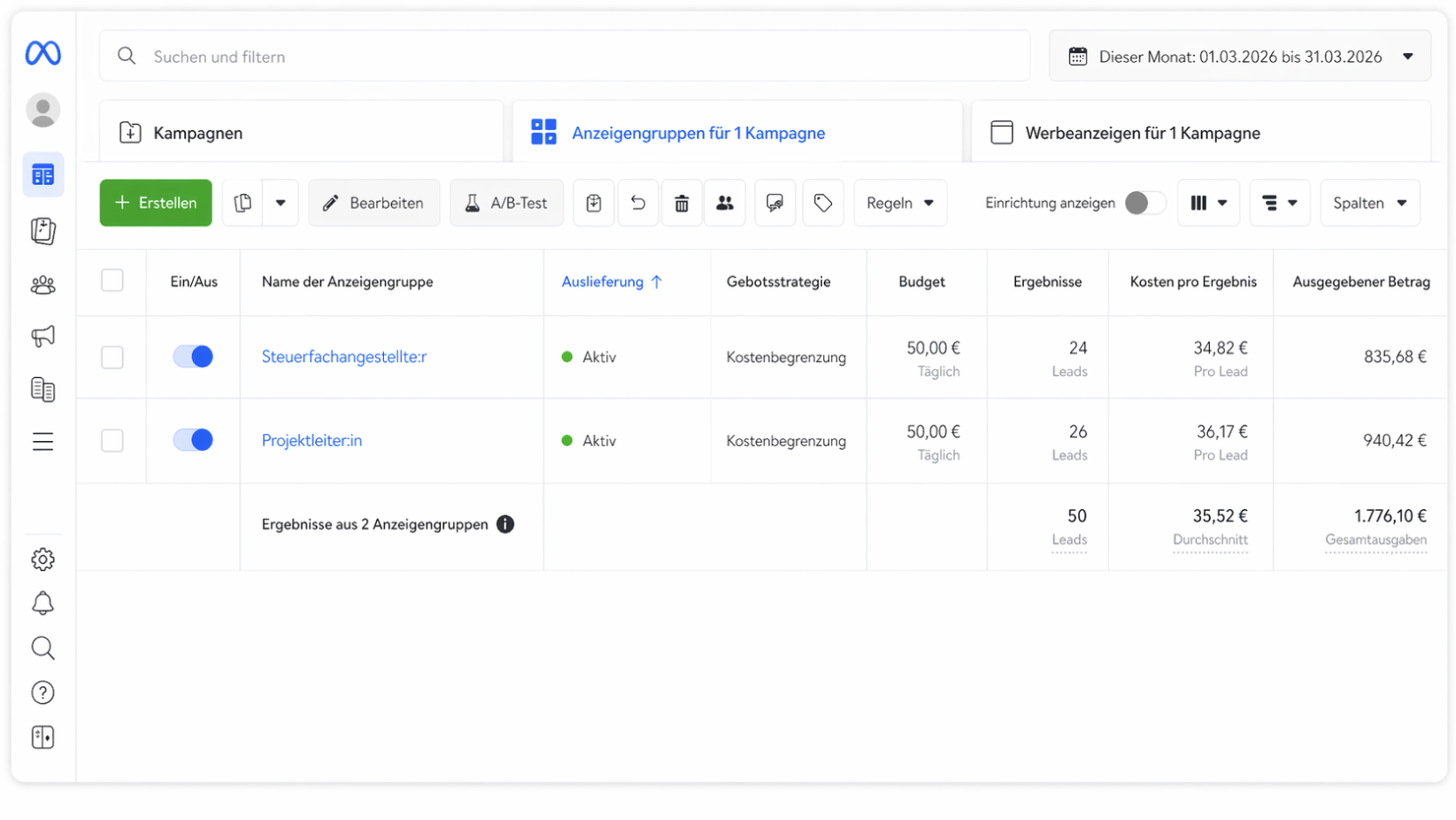 Zielgruppen-Definition für Recruiting-Kampagne